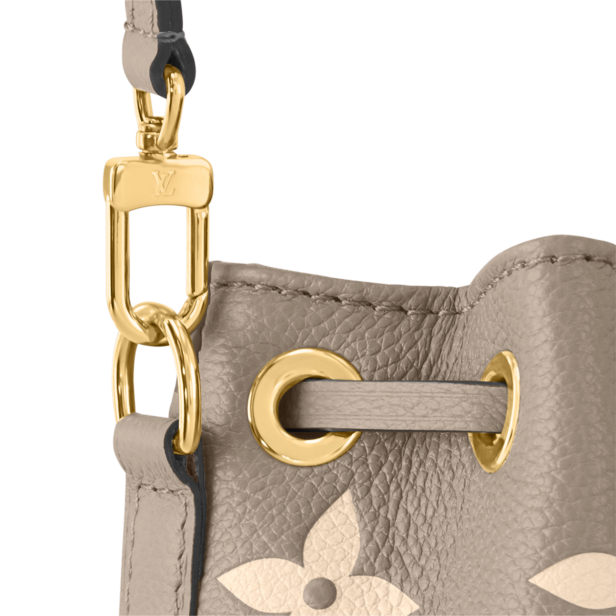 Nano Noé Bag - Luxury Bicolour Monogram Empreinte Leather Grey